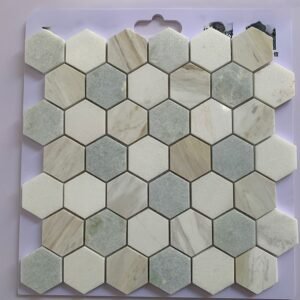 Off-White Mix Hexagonal Marble Mosaic Tiles
