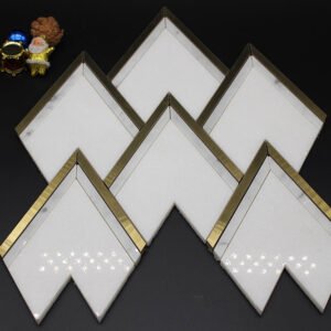 Golden Strip Triangular Marble Mosaic
