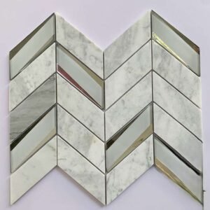 Mix Color Herringbone Marble Mosaic Tiles