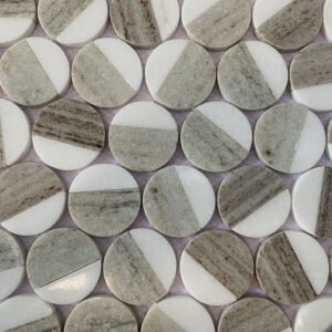 Rough Circle Marble Mosaic Tiles