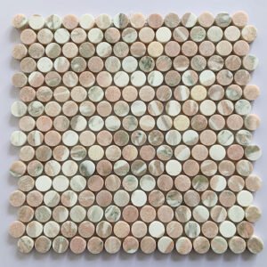 Mix Color Penny Circle Marble Mosaic Tiles