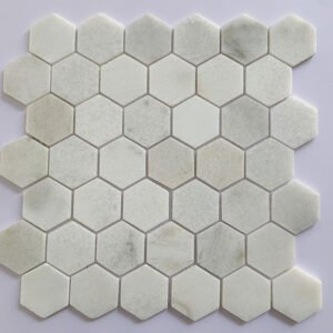 Mix Off-White Hexagonal Marble Mosaic Tiles