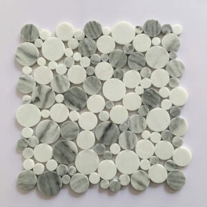 Mix Size Circle Marble Mosaic Tiles