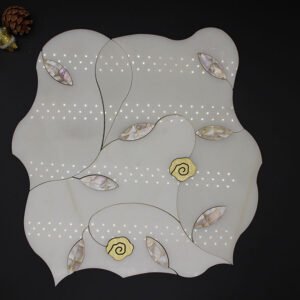 Golden Floral Marble Mosaic Tiles