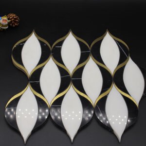 White Flame Marble Mosaic Tiles