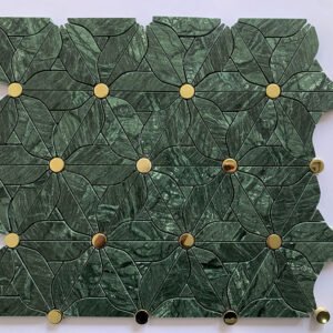 Leaf Green Flower Marble Mosaic Tiles