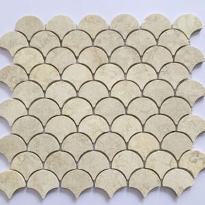 Lite Yellow Fan Marble Mosaic Tiles