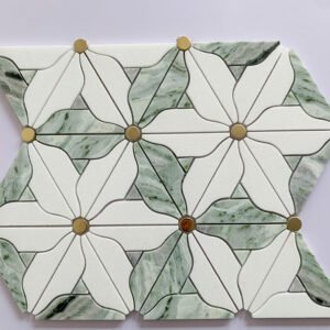 Lite Moss Flower Marble Mosaic Tiles