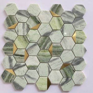 Lite Green Hexagonal Marble Mosaic Tiles