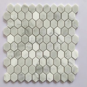 Lite Grey Smooth Hexagonal Marble Mosaic Tiles