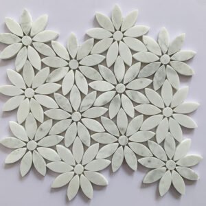Off-White SunFlower Marble Mosaic Tiles