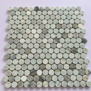 Dark Mix Penny Circle Marble Mosaic Tiles