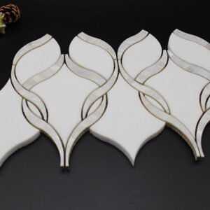 White Shell Marble Mosaic Tiles