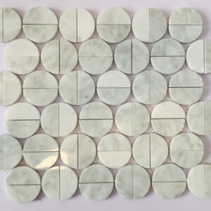 Penny Cream Circle Marble Mosaic Tiles