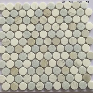 Penny Mix Color Circle Marble Mosaic Tiles