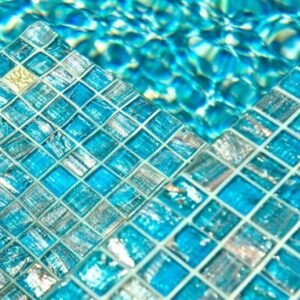 Crystal Blue Glass Mosaic Tile