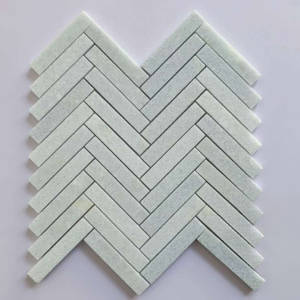 Off-White Herringbone Marble Mosaic Tiles