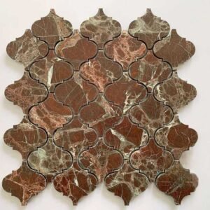 Textured Brown Lantern Marble Mosaic Tiles