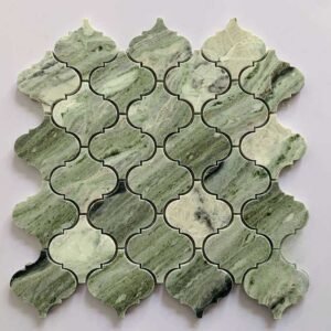 Moss Green Lantern Marble Mosaic Tiles