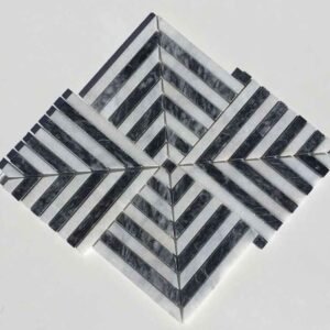 Black and White Maze Marble Mosaic Tiles