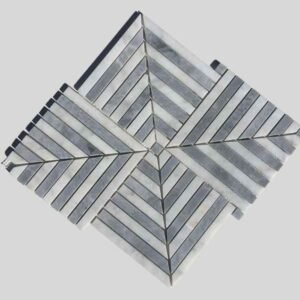 White and Dark Grey Maze Marble Mosaic Tiles