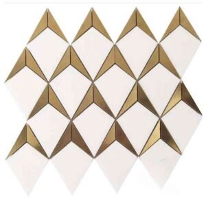 Rosa Pink Metal Mix Marble Mosaic Tiles