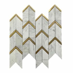 Smooth Grey Metal Mix Marble Mosaic Tiles
