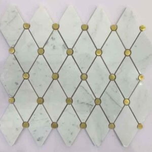 Tiny Dot Metal Mix Marble Mosaic Tiles