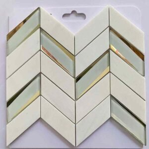 Glass Effect Metal Mix Marble Mosaic Tiles