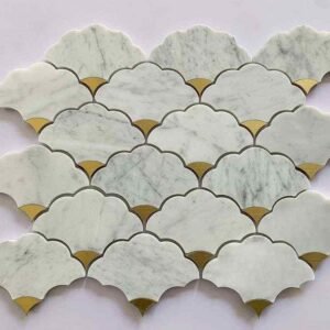 Grey Cloudy Metal Mix Marble Mosaic Tiles