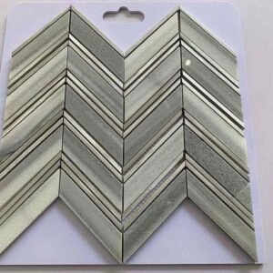 Strip Border Metal Mix Marble Mosaic Tiles