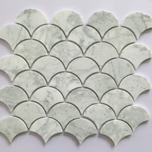 Off-White Fan Marble Mosaic Tiles
