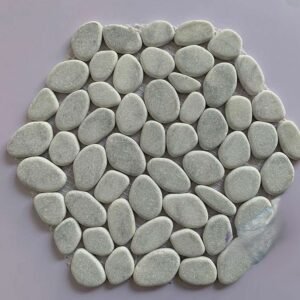 Lite Grey Hexagonal Pebble Marble Mosaic Tiles