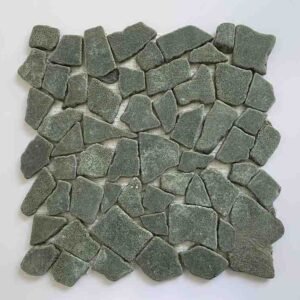 Rough Dark Grey Pebble Marble Mosaic Tiles