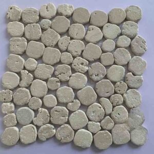 Rough Circle Cobble Marble Mosaic Tiles