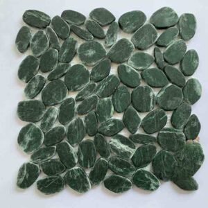 Dark Green Pebble Marble Mosaic Tiles