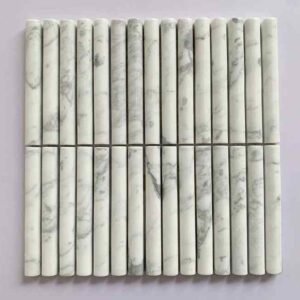White Mix Pencil Marble Mosaic Tiles