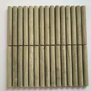 Wooden Textured Smooth Pencil Marble Mosaic Tiles