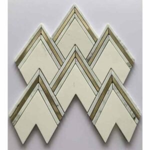 Pale Yellow Sagittate Marble Mosaic Tiles