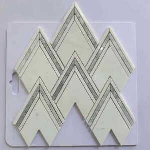 White Sagittate Marble Mosaic Tiles