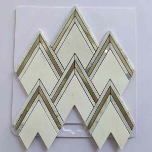 Off-White Sagittate Marble Mosaic Tiles