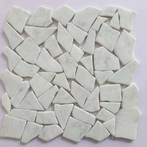 White Pebble Marble Mosaic Tiles