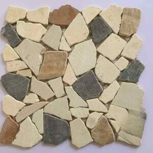 Caramel Mix Pebble Marble Mosaic Tiles